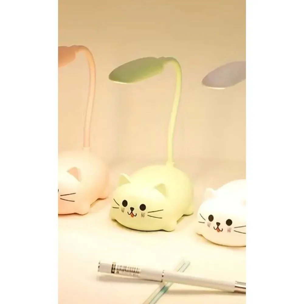 Cat Led Portable Mini Desk‎ Lamp NiteLight Small Kitten Green New in Box